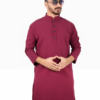 প্রিমিয়াম মাইক্রোস্টিজ সলিড পাঞ্জাবি/ কালার > মেরুন