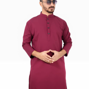 প্রিমিয়াম মাইক্রোস্টিজ সলিড পাঞ্জাবি/ কালার > মেরুন